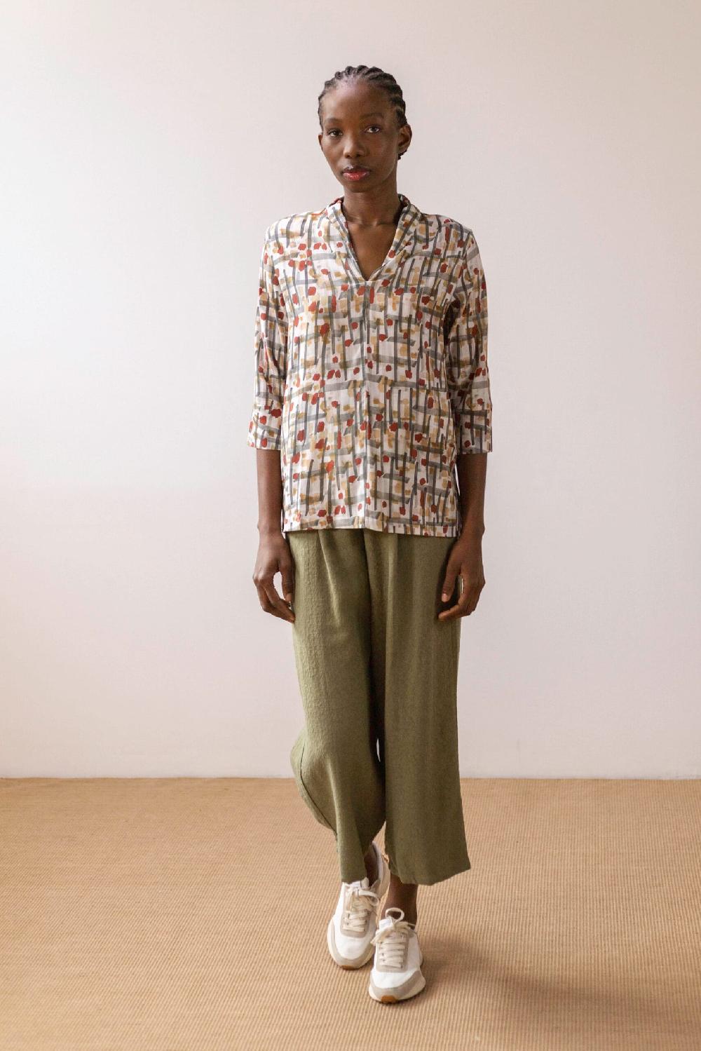 Pan Producto Básico Blusa Estampada Fluida