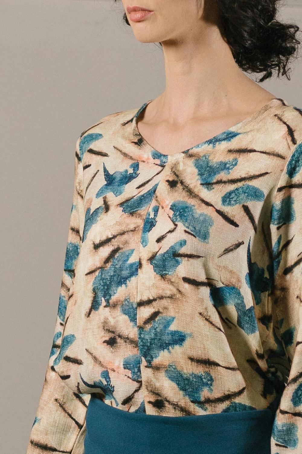 Pan Producto Básico Blusa Estampada Pico