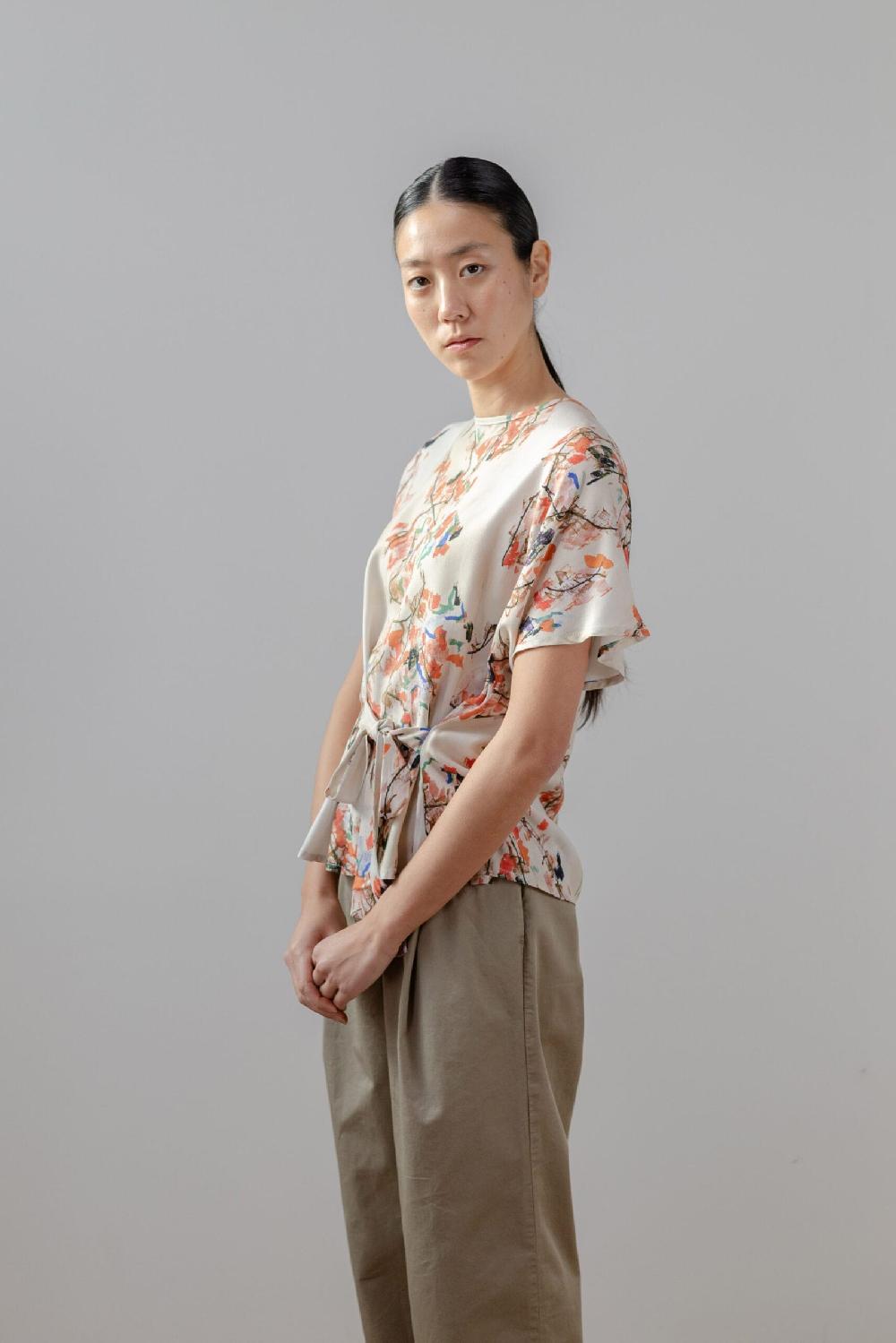 Pan Producto Básico Blusa Estampado Japonés