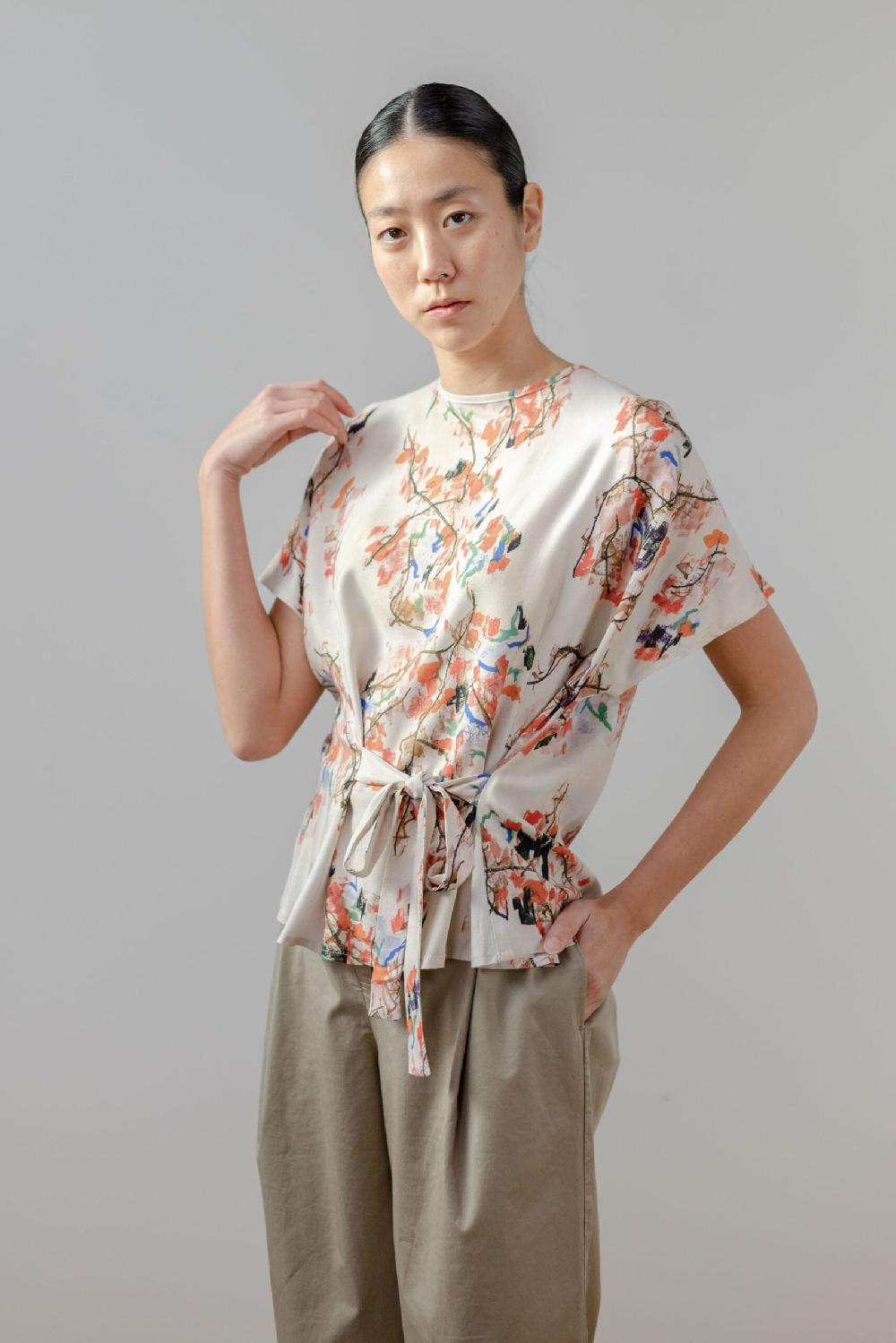 Pan Producto Básico Blusa Estampado Japonés