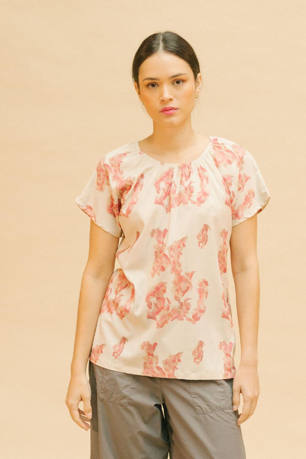 Pan Producto Básico Blusa Estampado Rosa