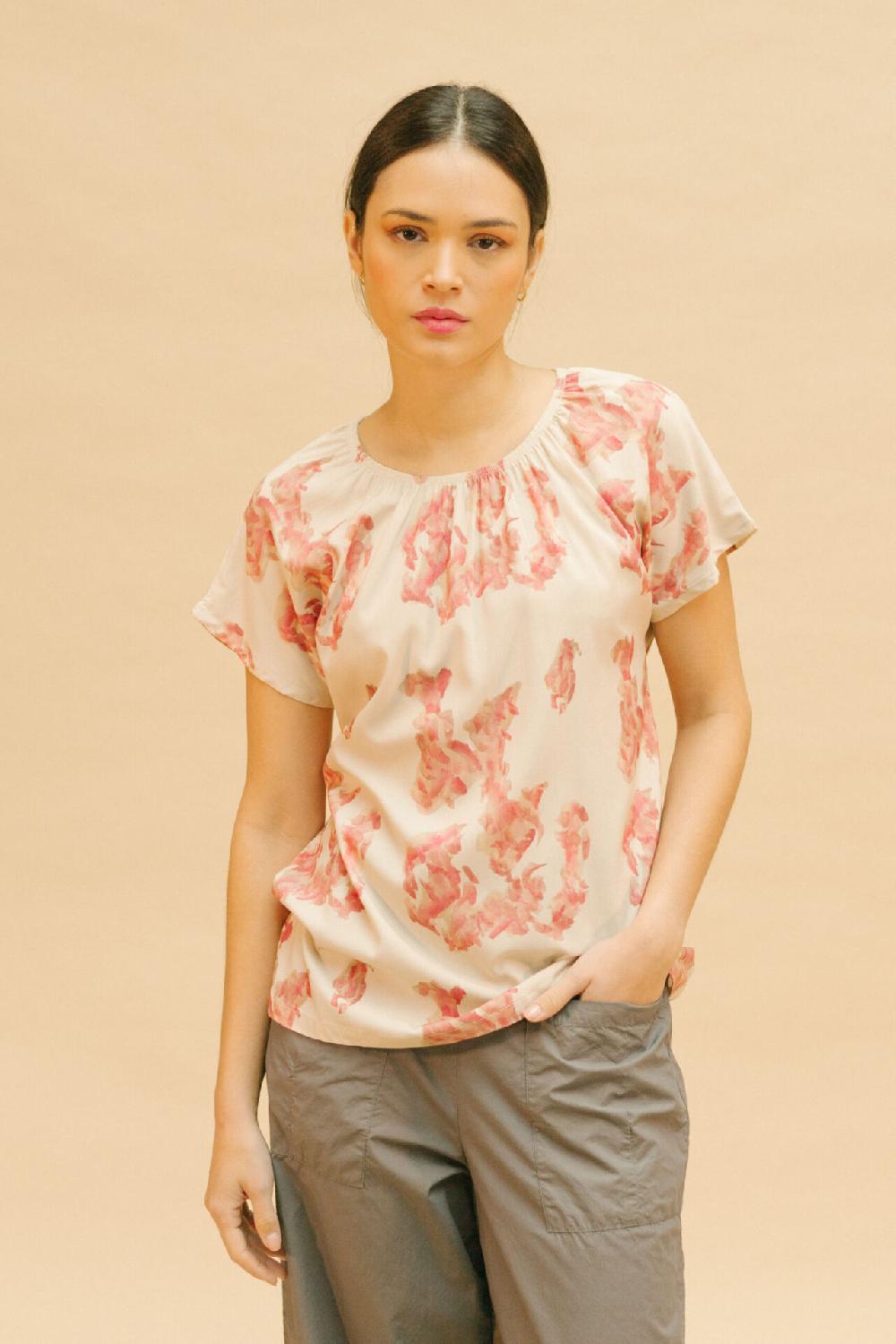 Pan Producto Básico Blusa Estampado Rosa