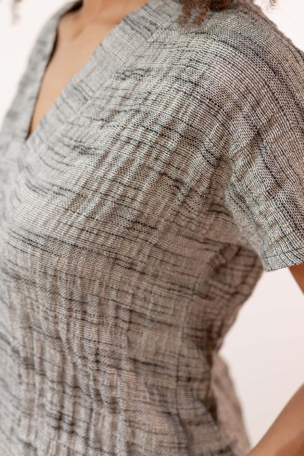 Pan Producto Básico Blusa Jaspeada Negro Y Crudo