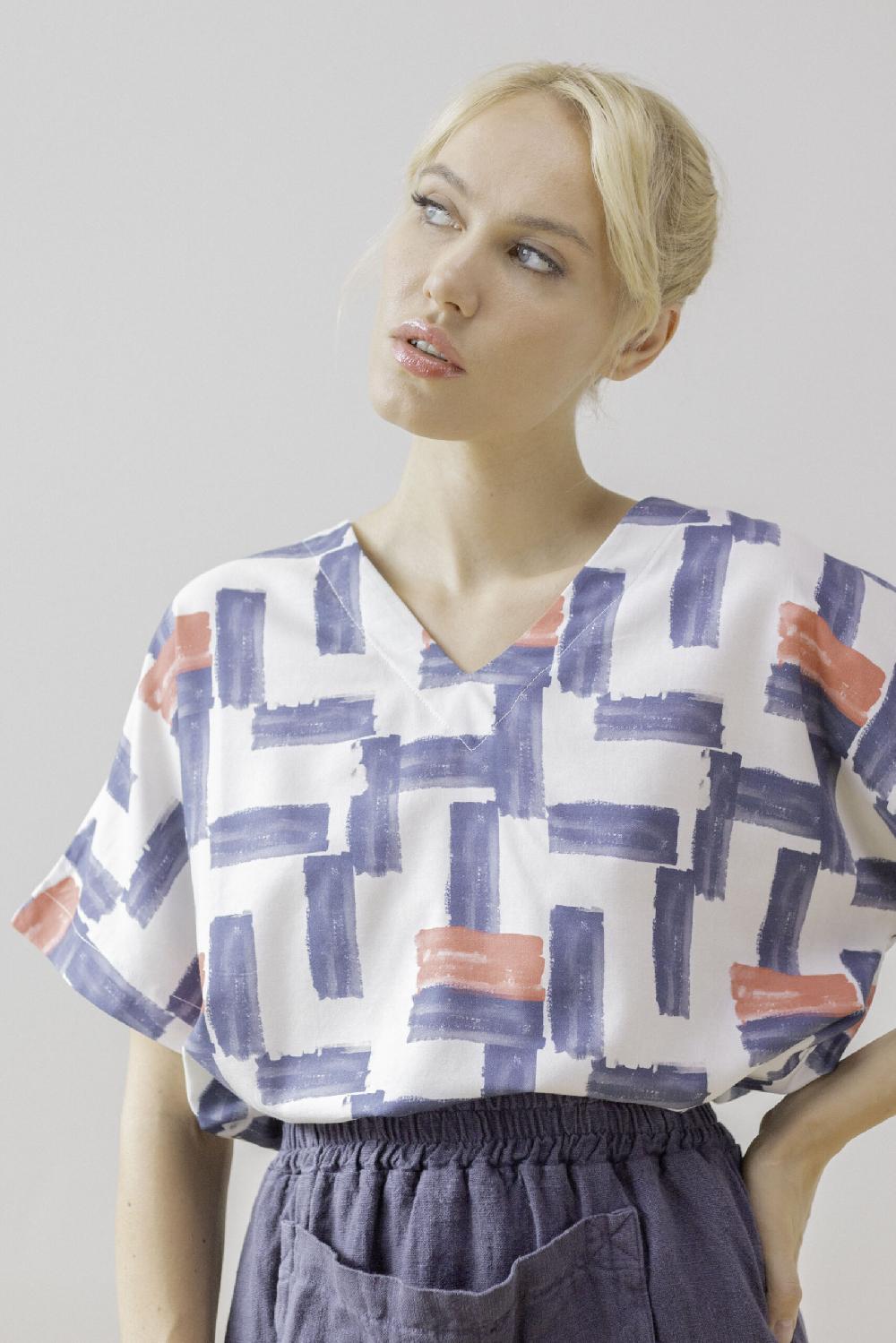 Pan Producto Básico Blusa Oversize Estampada