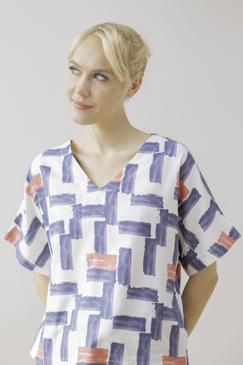 Pan Producto Básico Blusa Oversize Estampada
