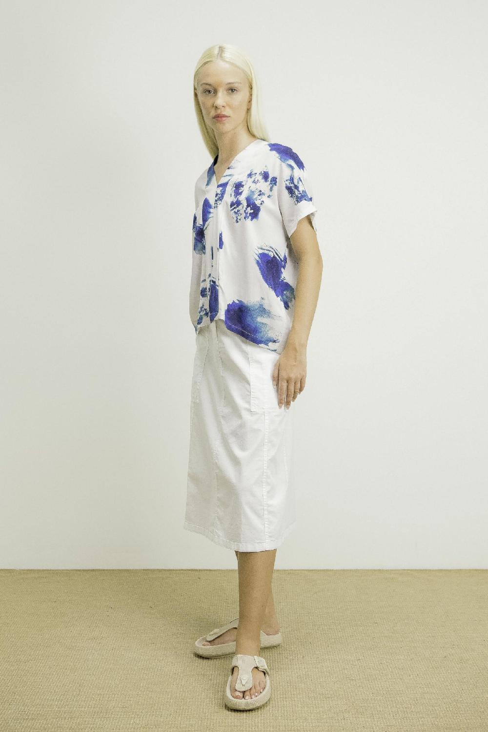 Pan Producto Básico Blusa Oversize Estampado Azul