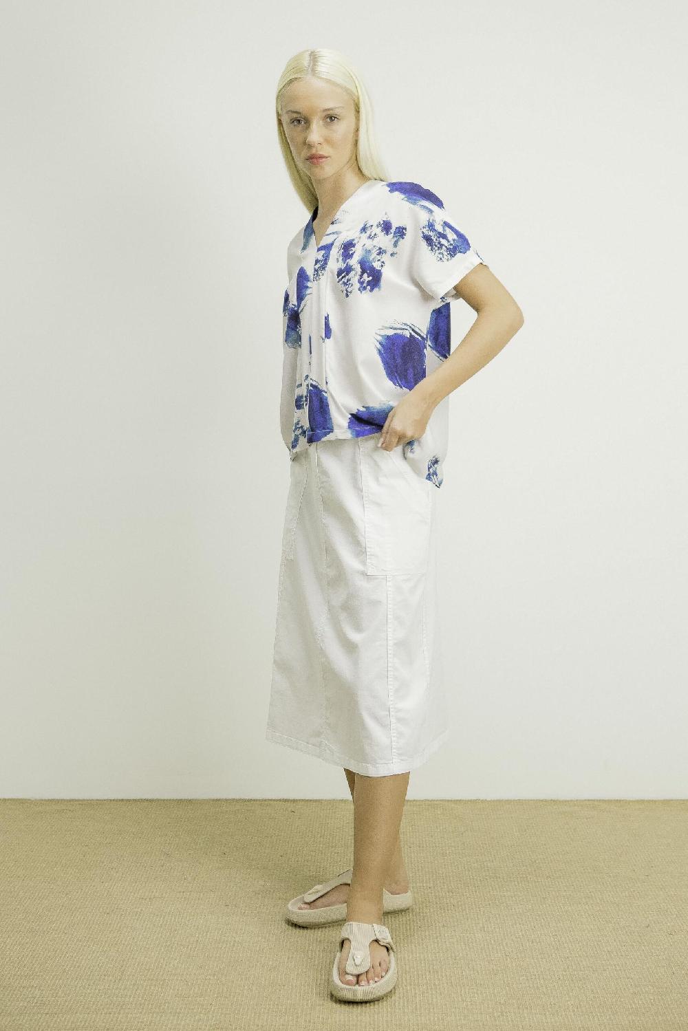 Pan Producto Básico Blusa Oversize Estampado Azul