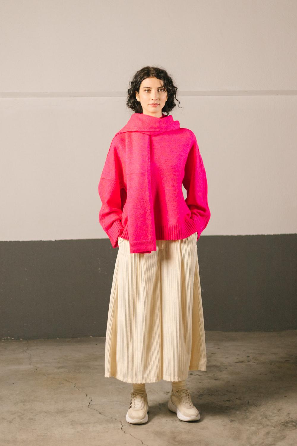 Pan Producto Básico Bufanda Fucsia De Punto