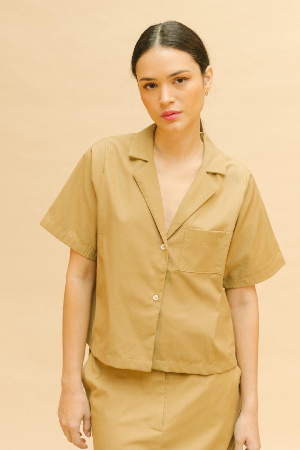 pan producto básico Camisa corta camel