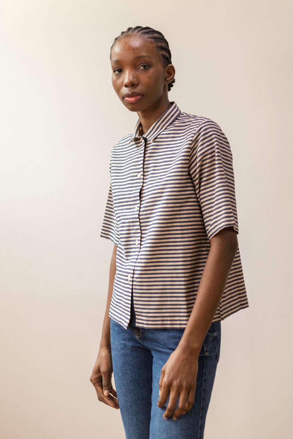 Pan Producto Básico Camisa De Rayas Azules