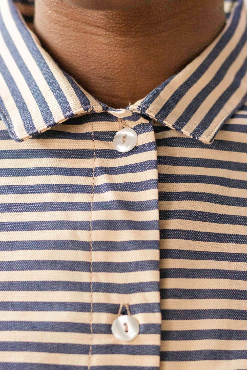 Pan Producto Básico Camisa De Rayas Azules