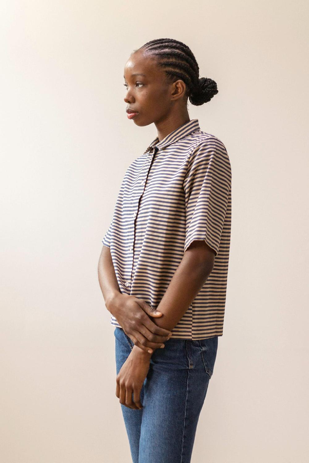 Pan Producto Básico Camisa De Rayas Azules