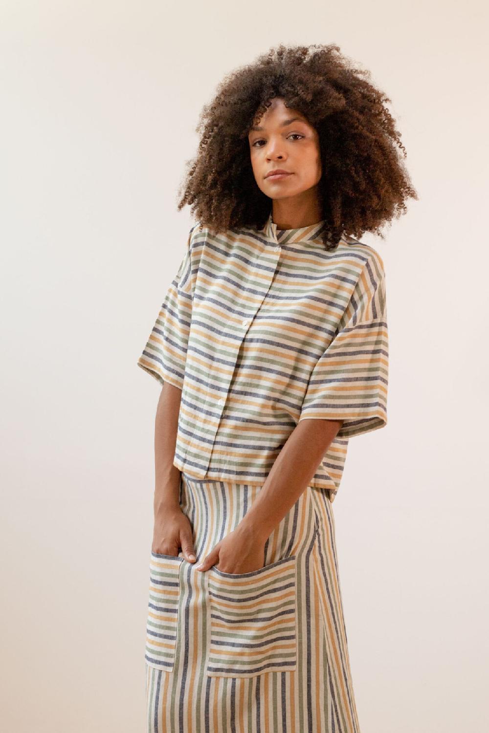 Pan Producto Básico Camisa De Rayas De Colores