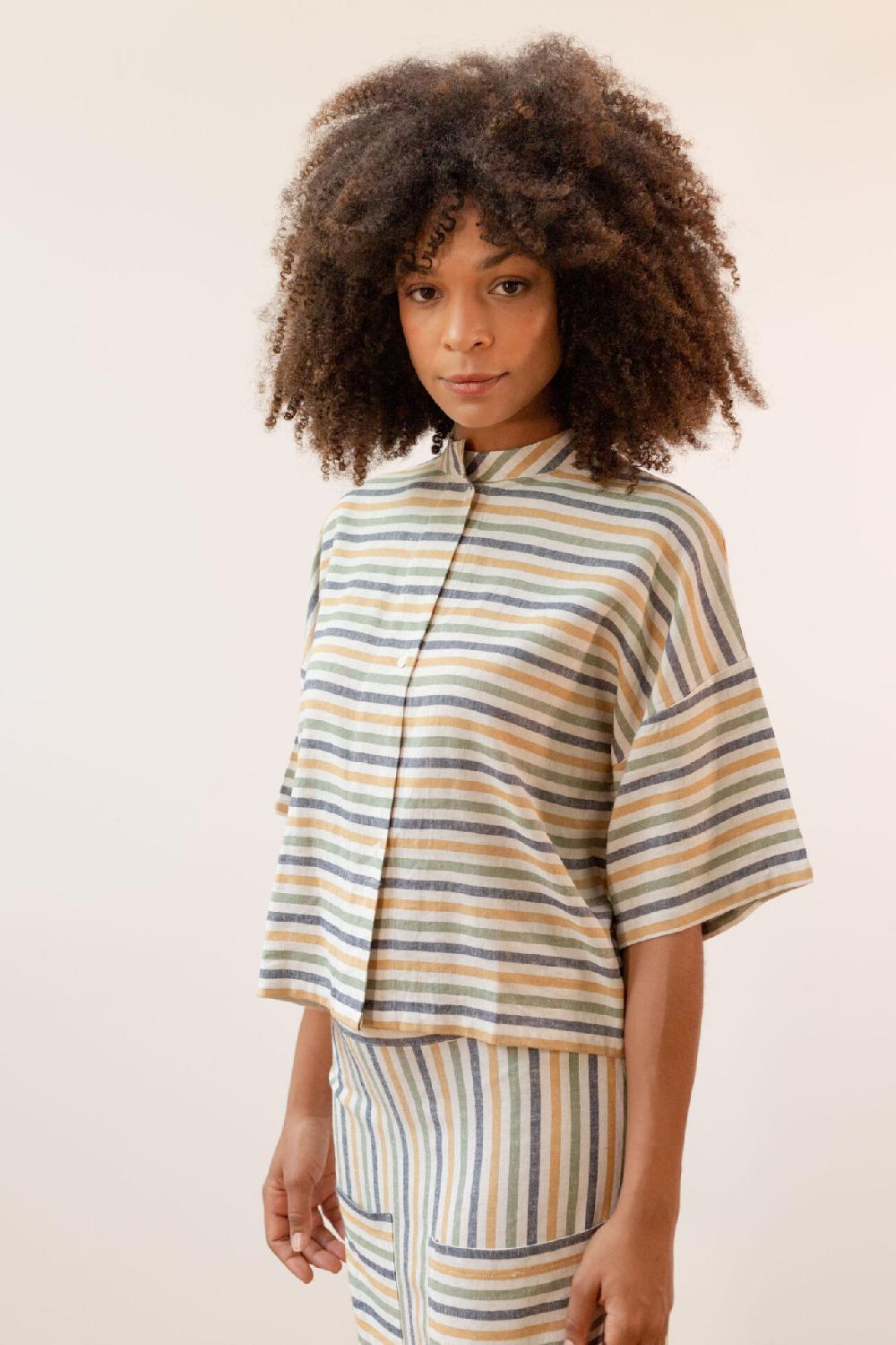 Pan Producto Básico Camisa De Rayas De Colores