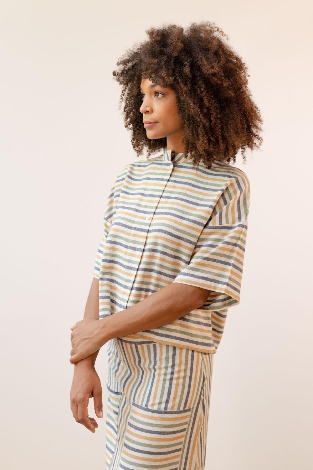 pan producto básico Camisa de rayas de colores