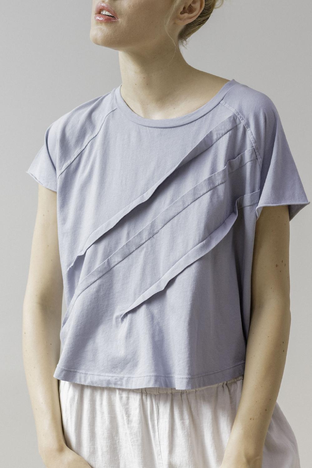 pan producto básico Camiseta azul pliegues