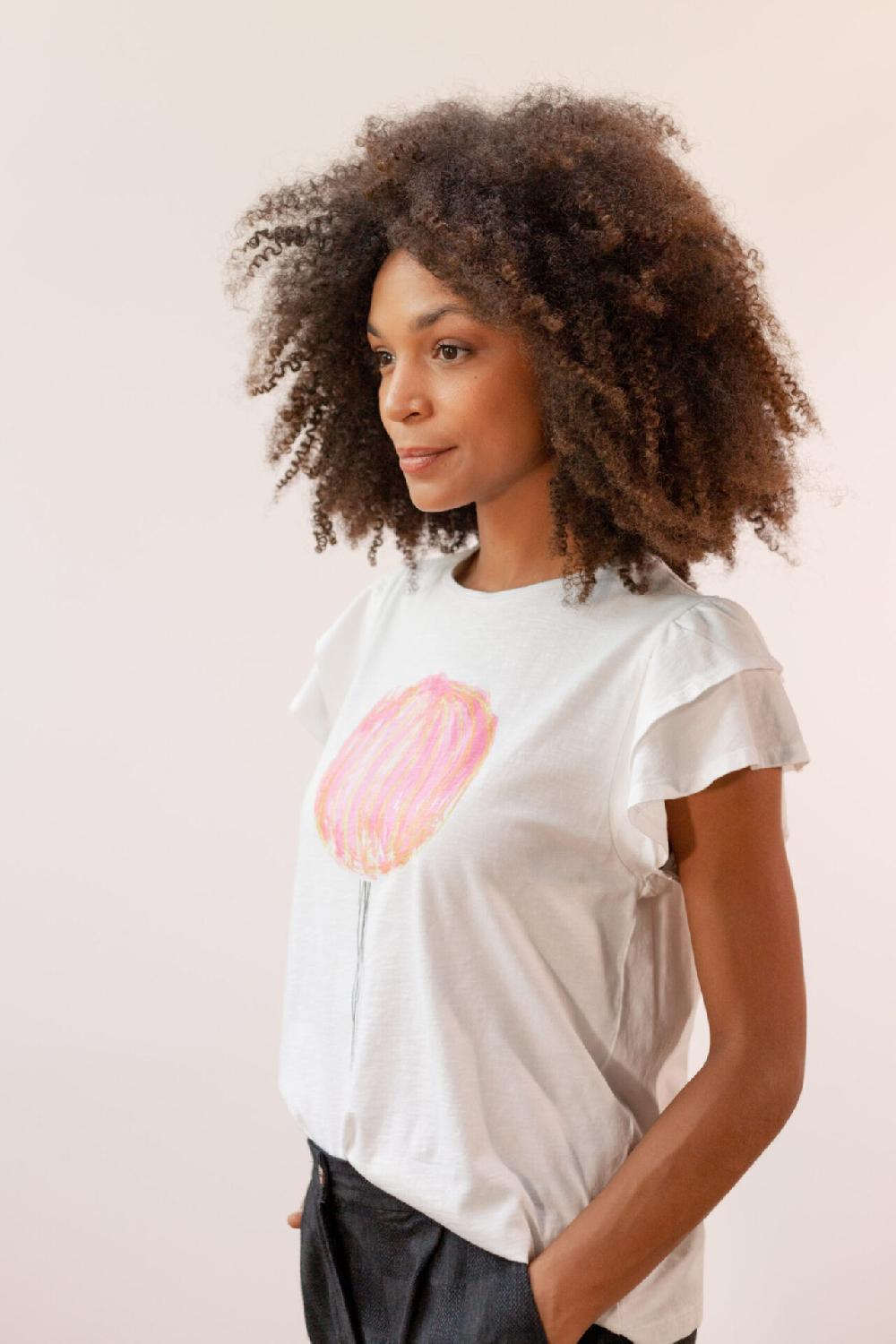 Pan Producto Básico Camiseta Cruda Estampada