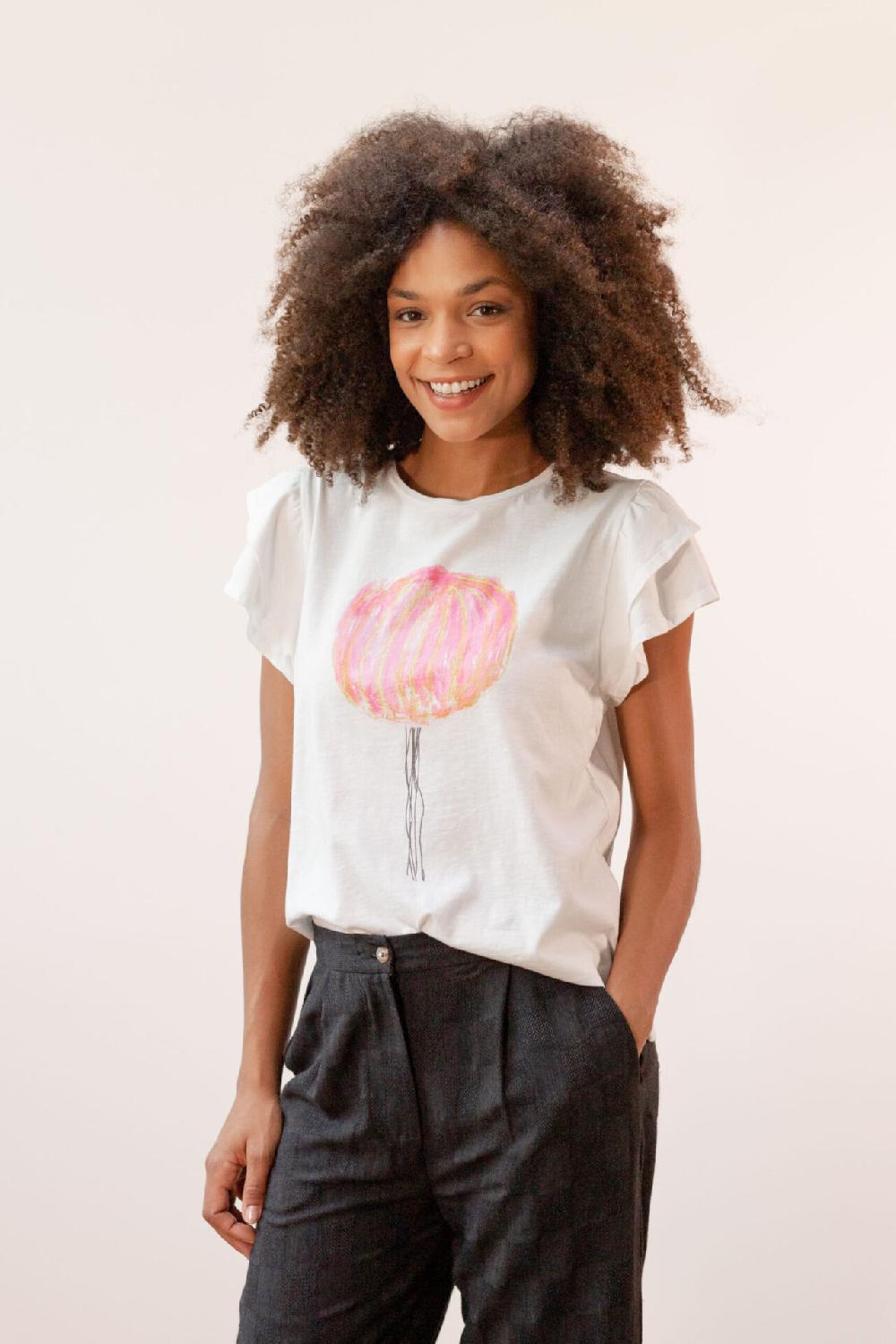 Pan Producto Básico Camiseta Cruda Estampada