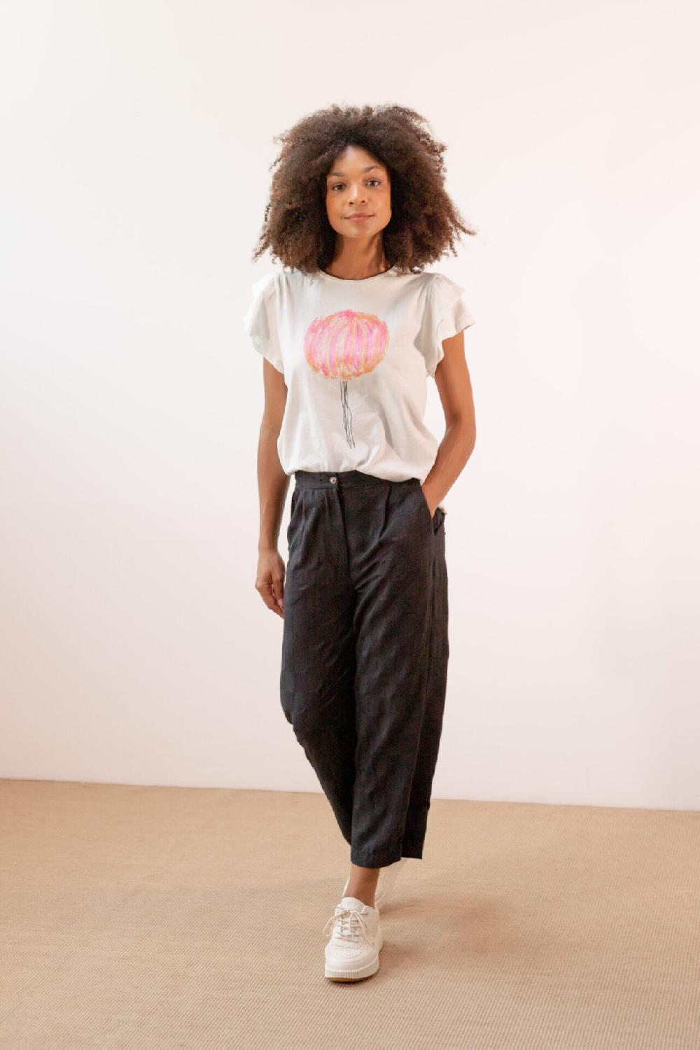 Pan Producto Básico Camiseta Cruda Estampada