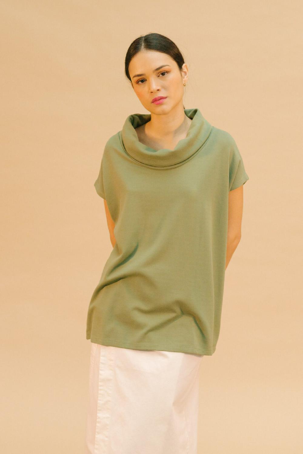 Pan Producto Básico Camiseta Cuello Barco Verde