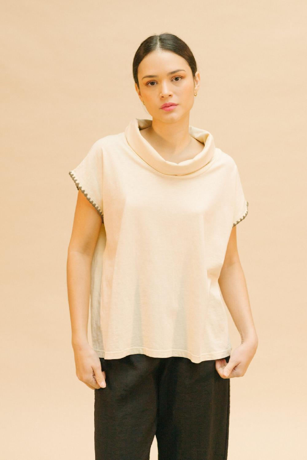 pan producto básico Camiseta cuello barco vuelto