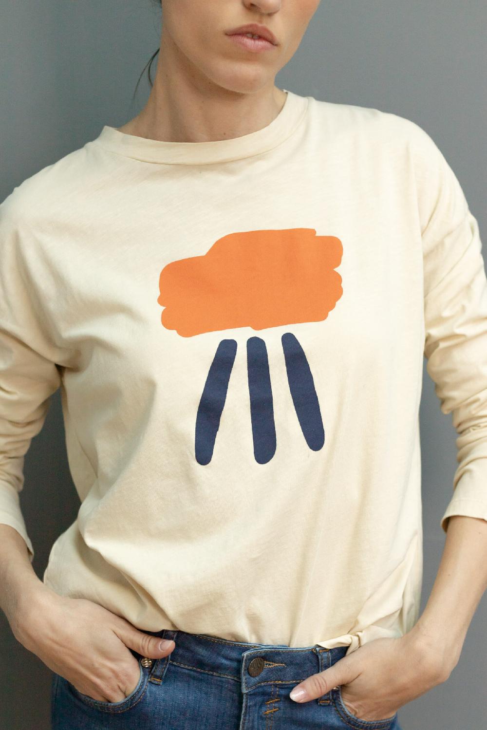 Pan Producto Básico Camiseta Estampada Lluvia