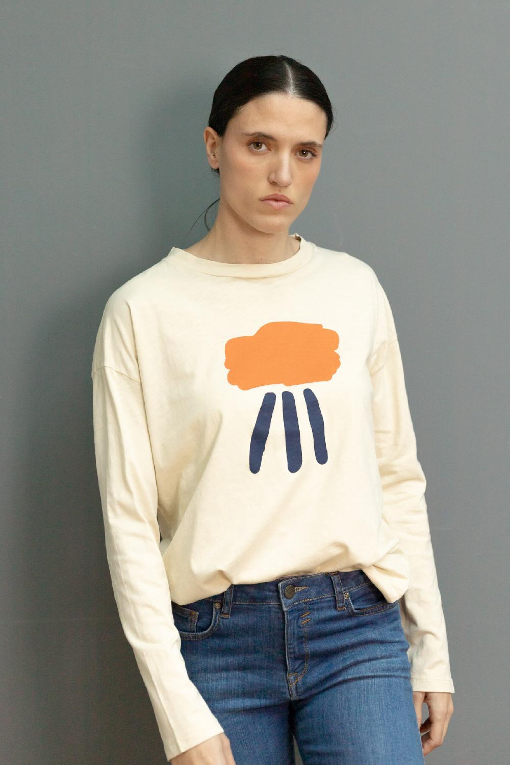 Pan Producto Básico Camiseta Estampada Lluvia