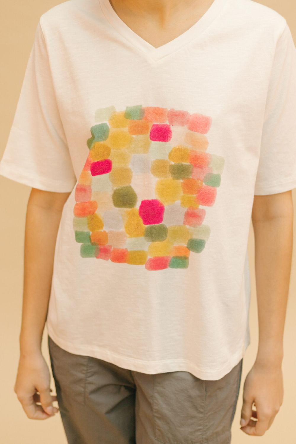 Pan Producto Básico Camiseta Manchas Acuarela