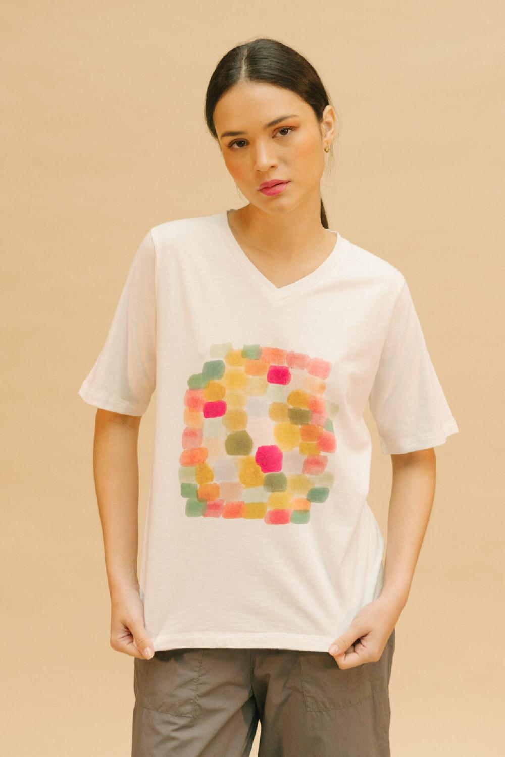 Pan Producto Básico Camiseta Manchas Acuarela