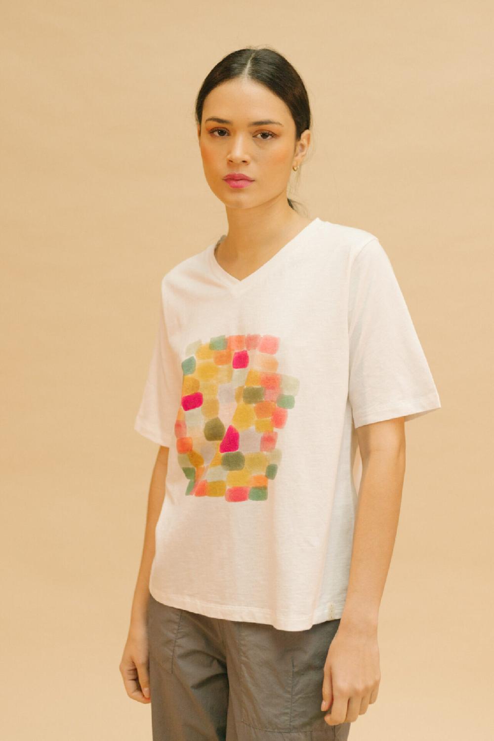 Pan Producto Básico Camiseta Manchas Acuarela