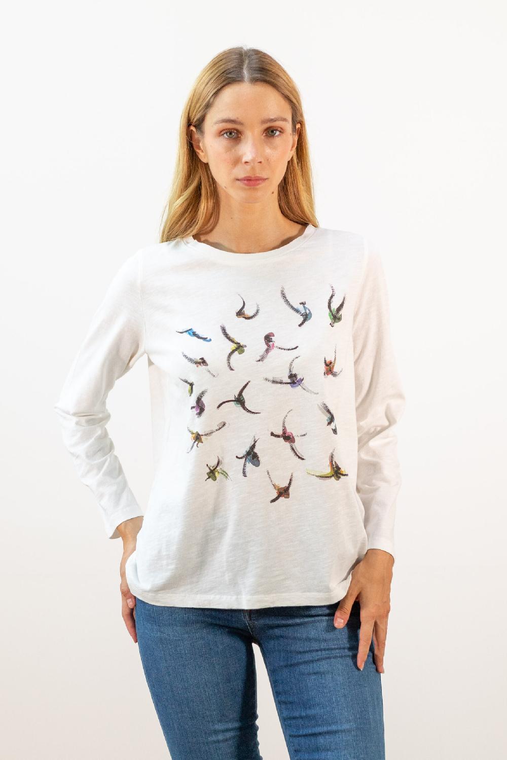 Pan Producto Básico Camiseta Manga Larga Pájaros