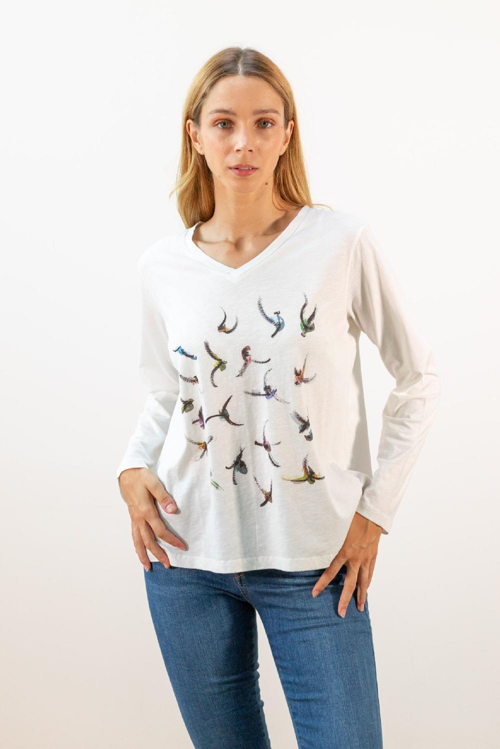 pan producto básico Camiseta manga larga pájaros