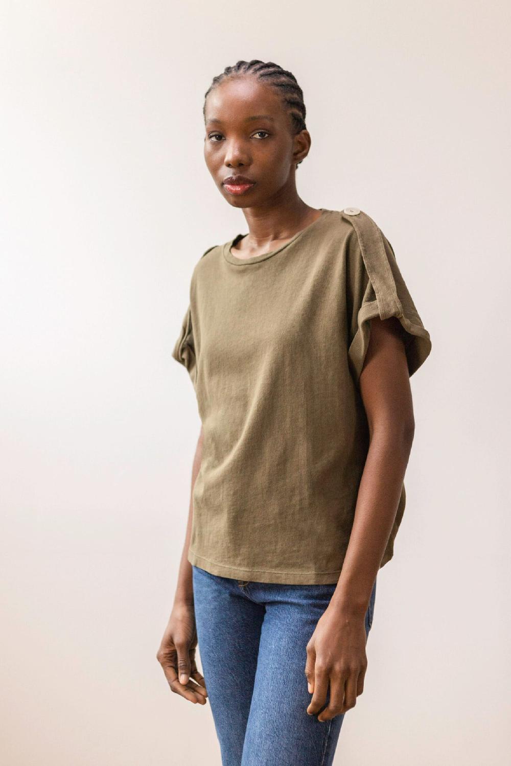 pan producto básico Camiseta oversize caqui