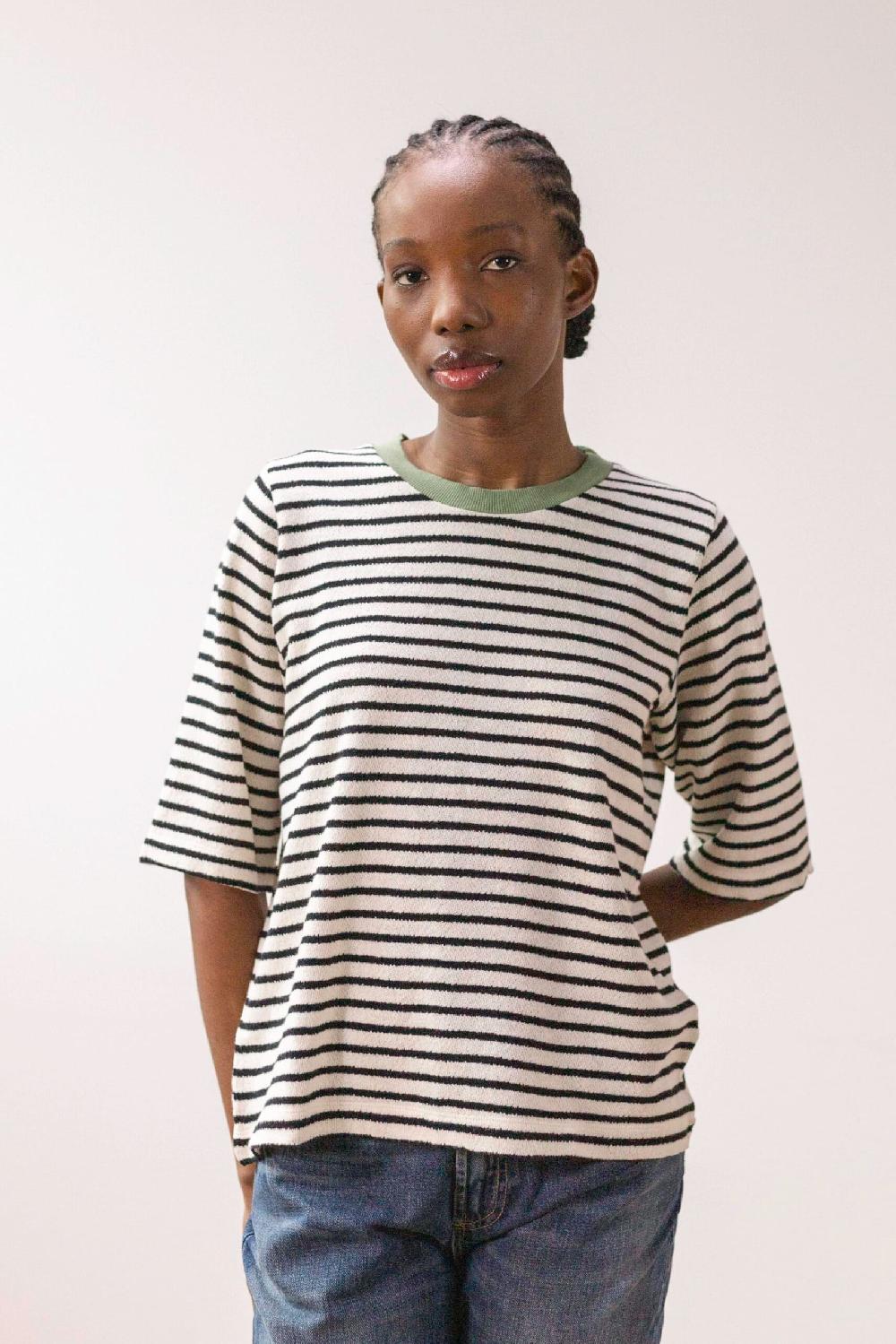 Pan Producto Básico Camiseta Rayas Tejido Rizado