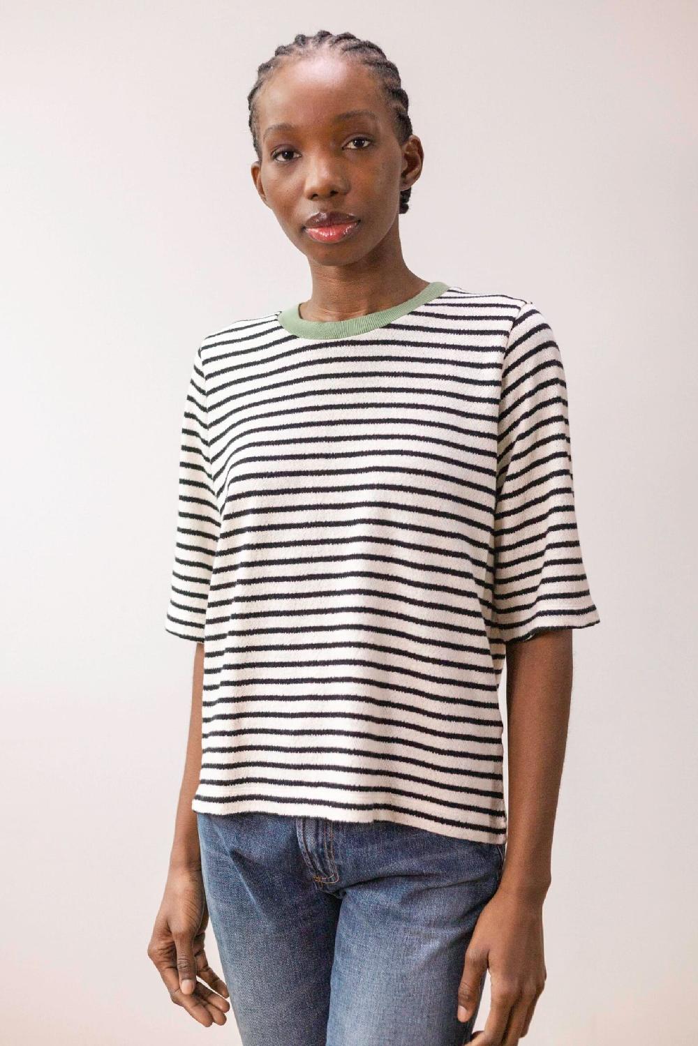 Pan Producto Básico Camiseta Rayas Tejido Rizado