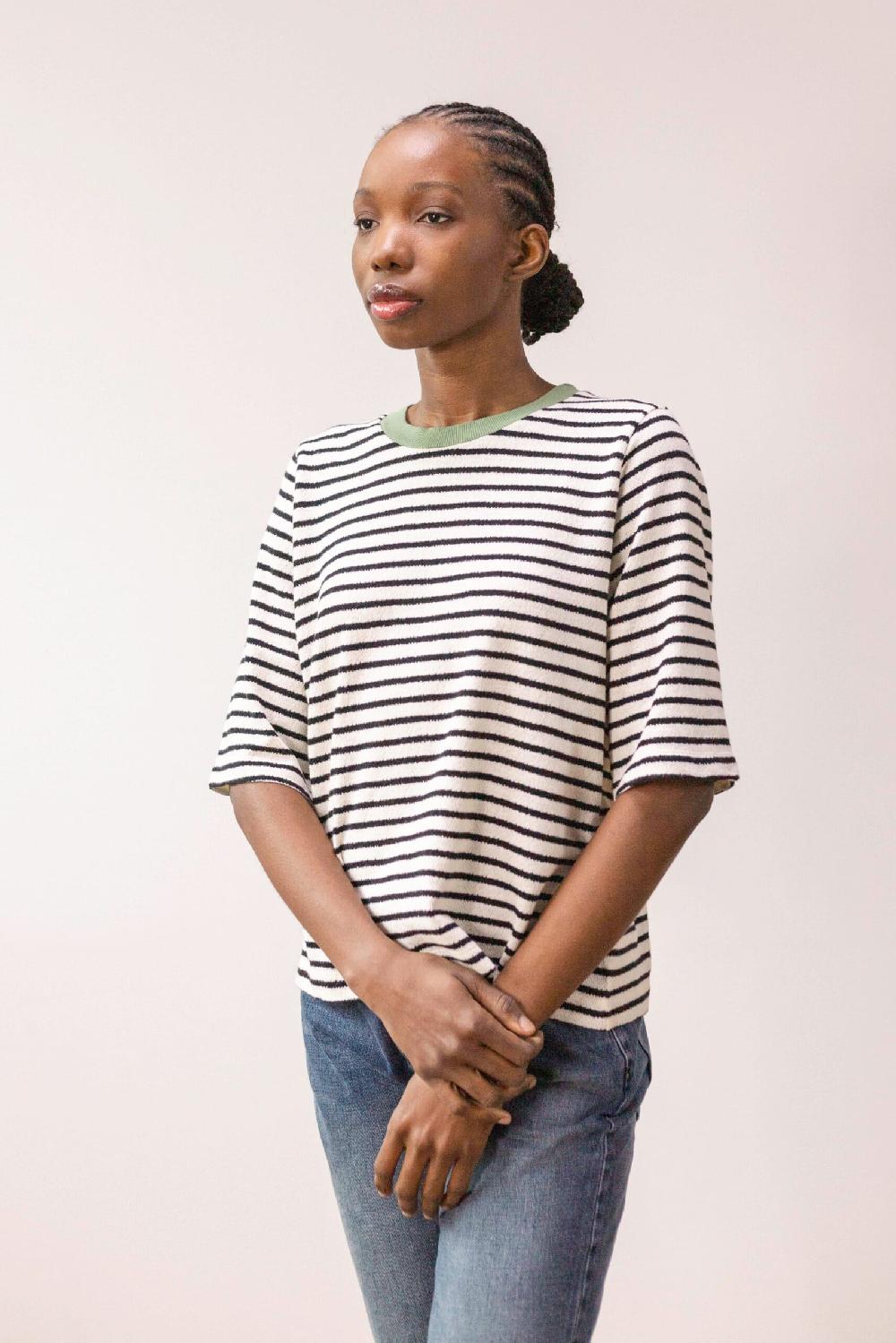 pan producto básico Camiseta rayas tejido rizado