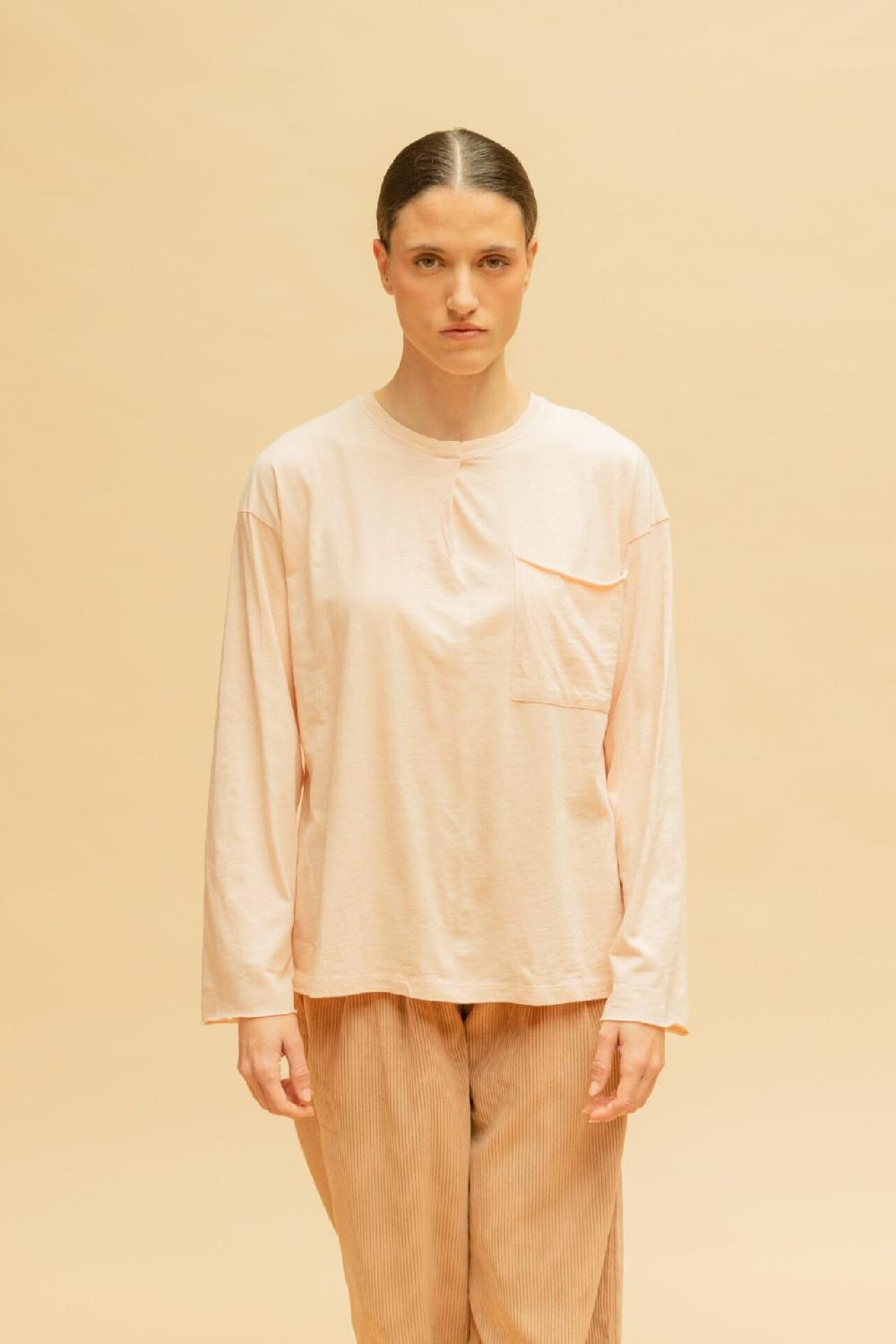 Pan Producto Básico Camiseta Rosa Pliegue