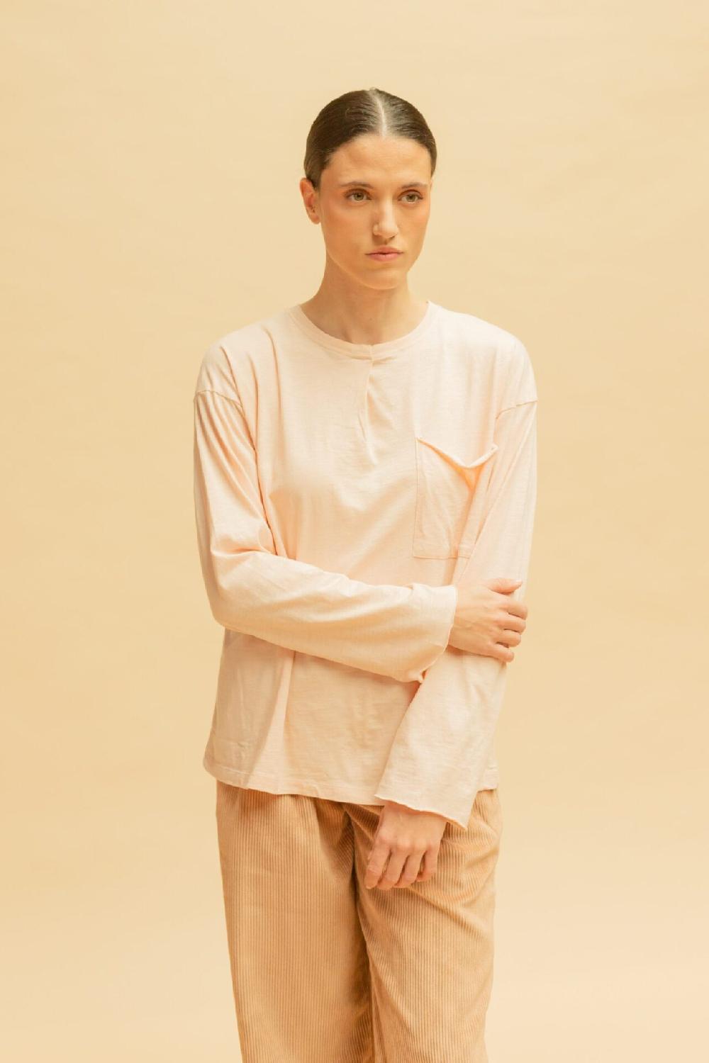 Pan Producto Básico Camiseta Rosa Pliegue