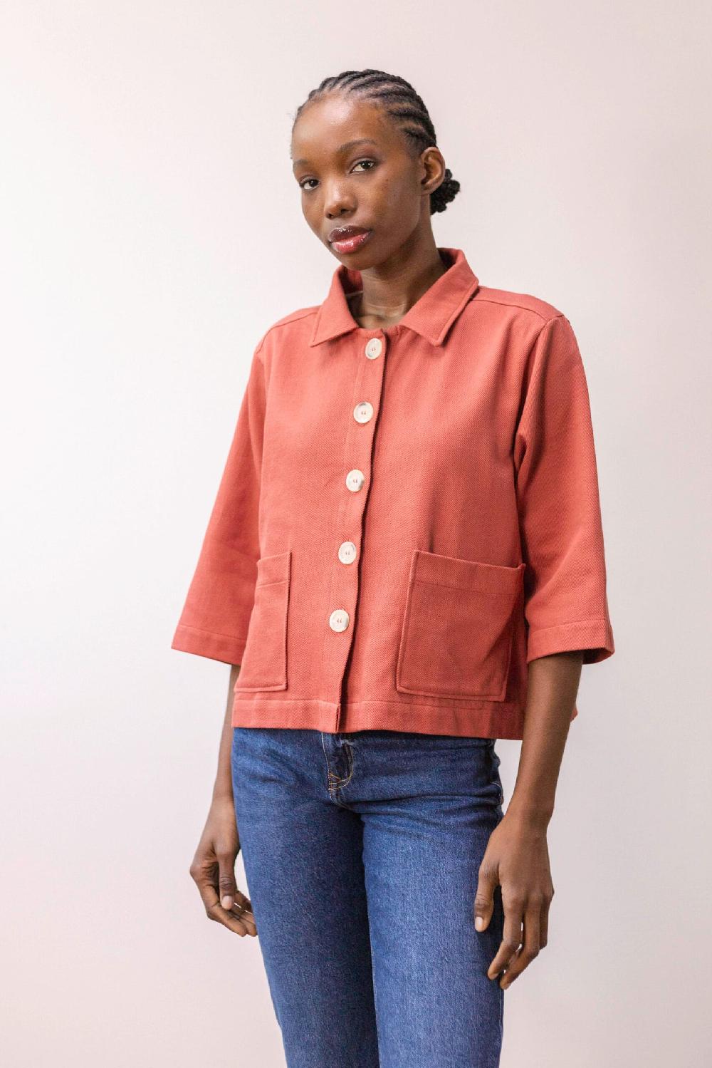 Pan Producto Básico Chaqueta Corta Con Solapas