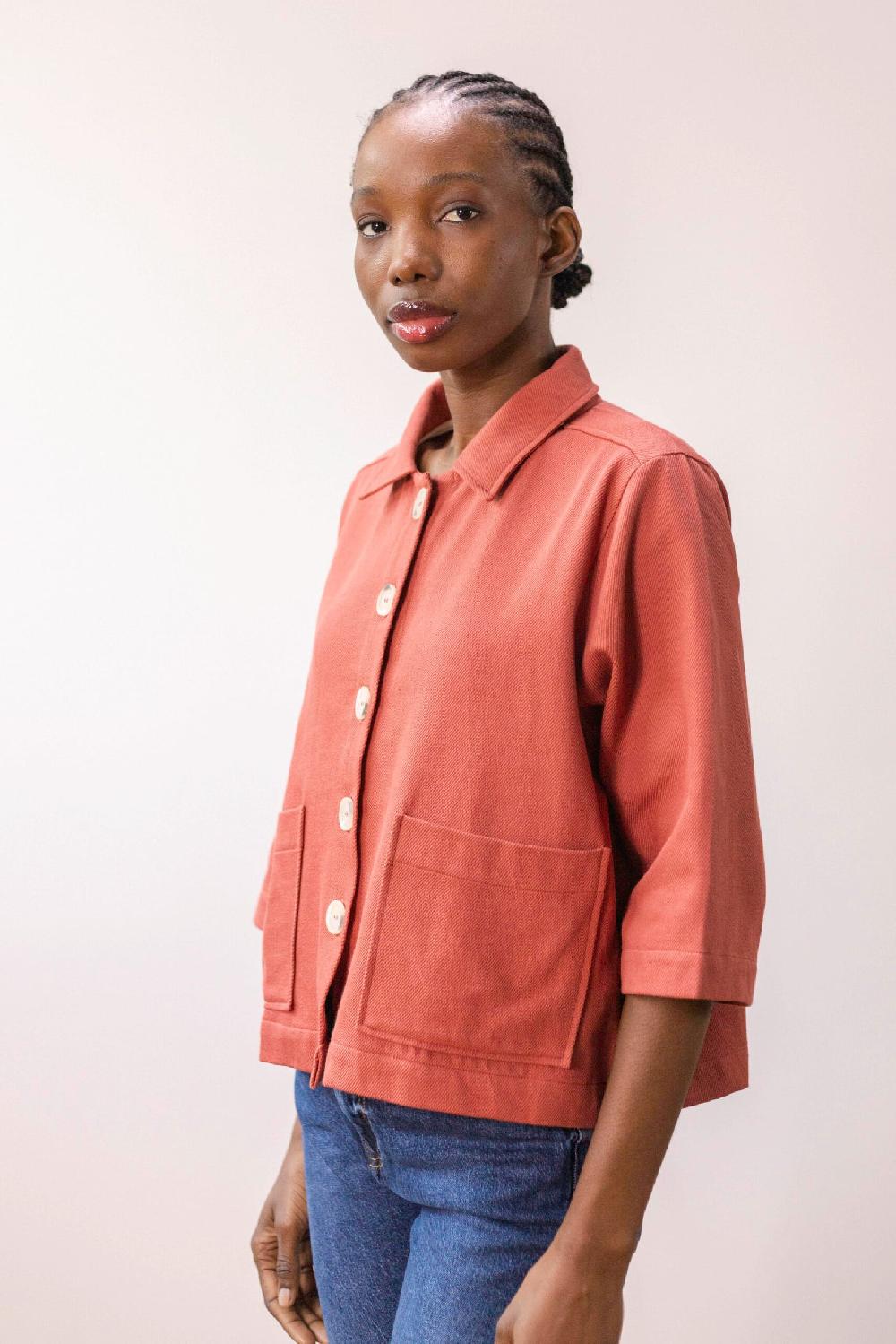 Pan Producto Básico Chaqueta Corta Con Solapas