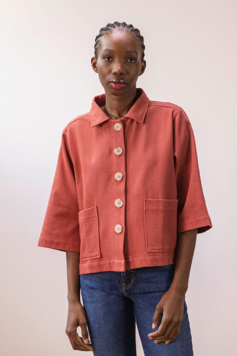 pan producto básico Chaqueta corta con solapas