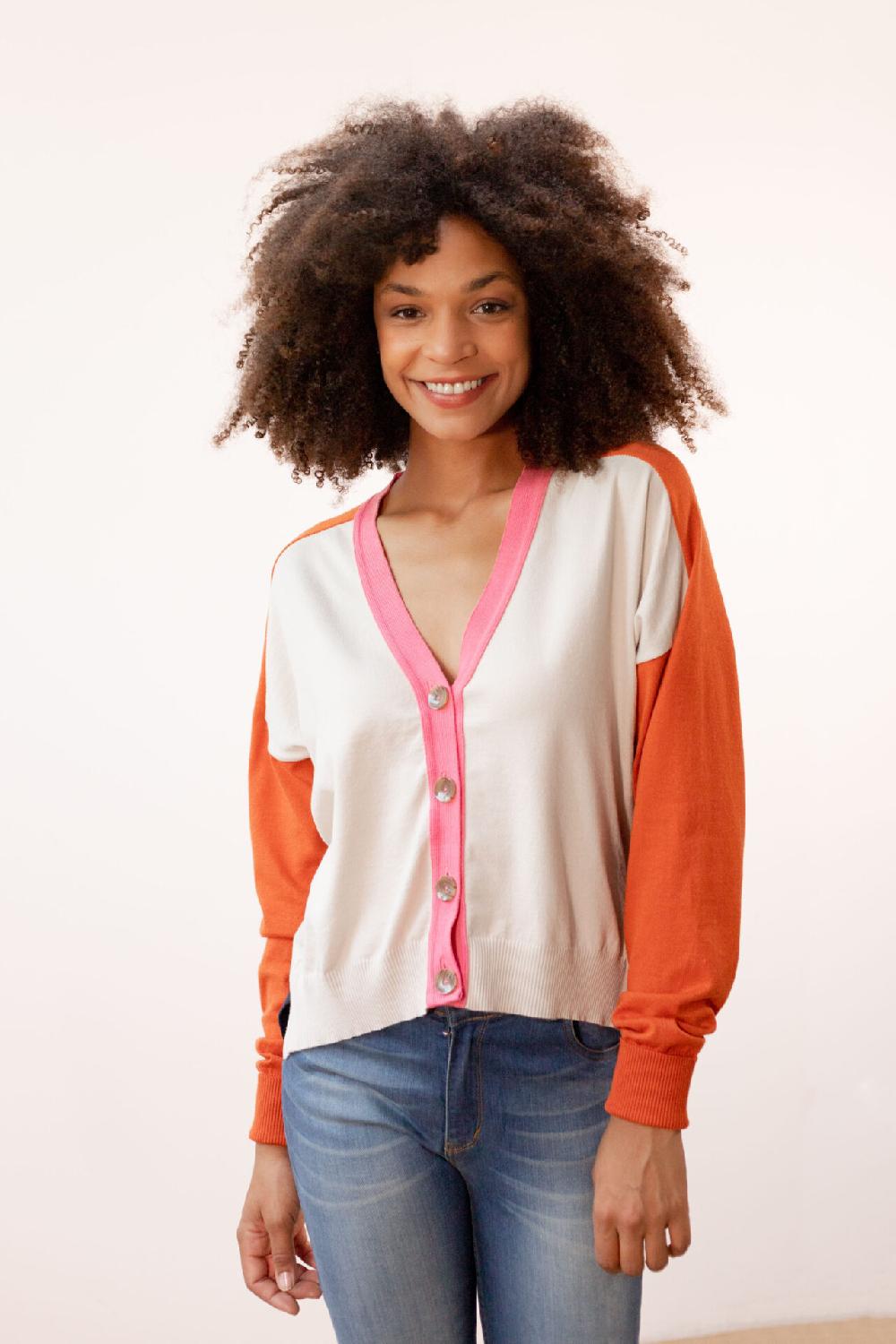 Pan Producto Básico Chaqueta De Puntos De Colores