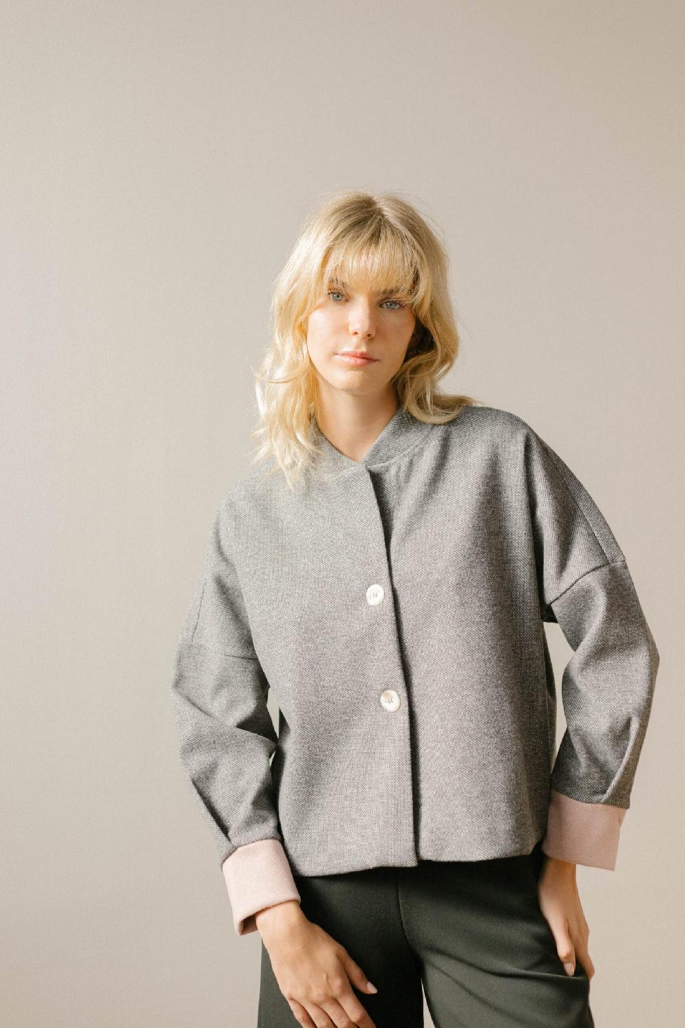 Pan Producto Básico Chaqueta Gris Jaspeado