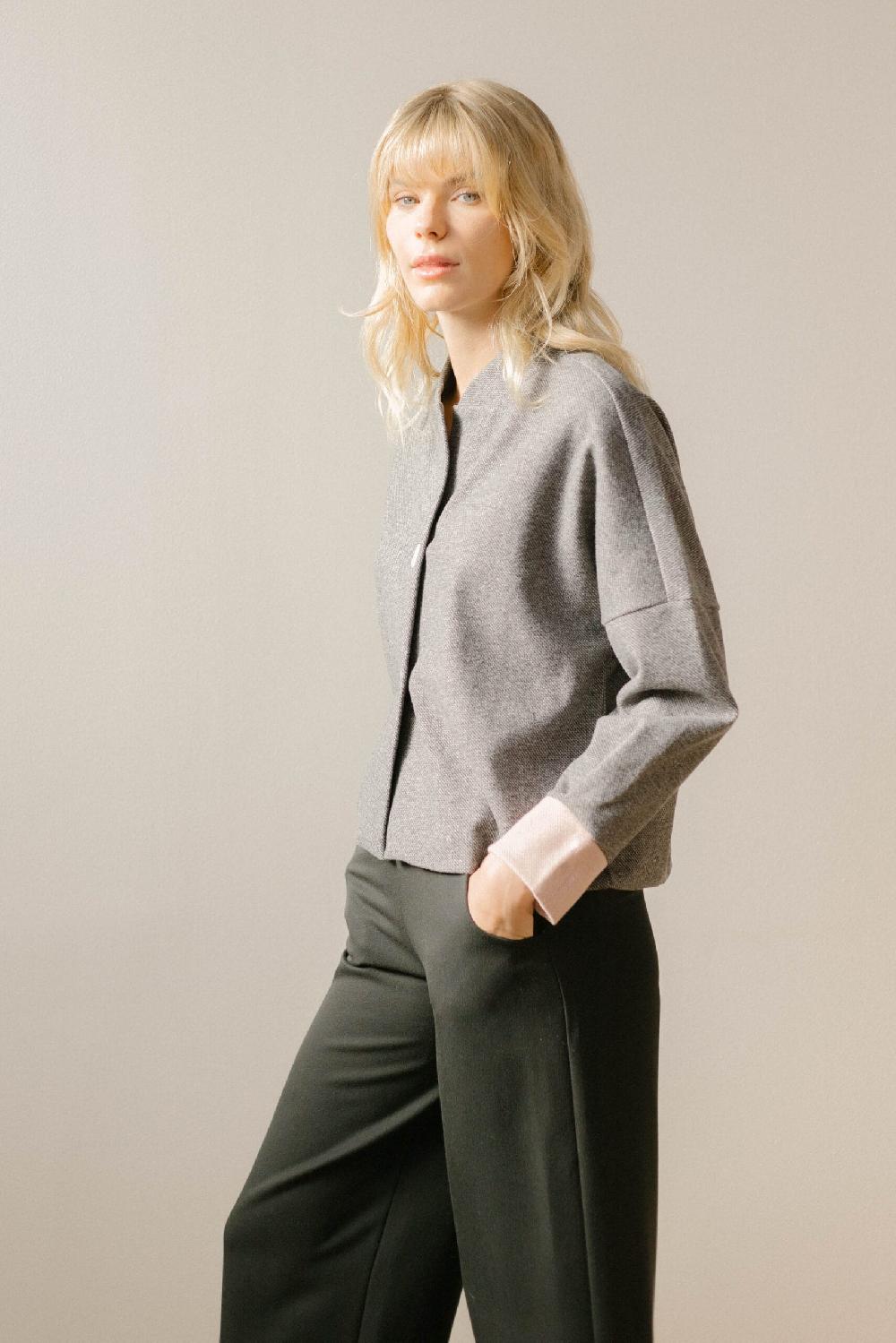 Pan Producto Básico Chaqueta Gris Jaspeado