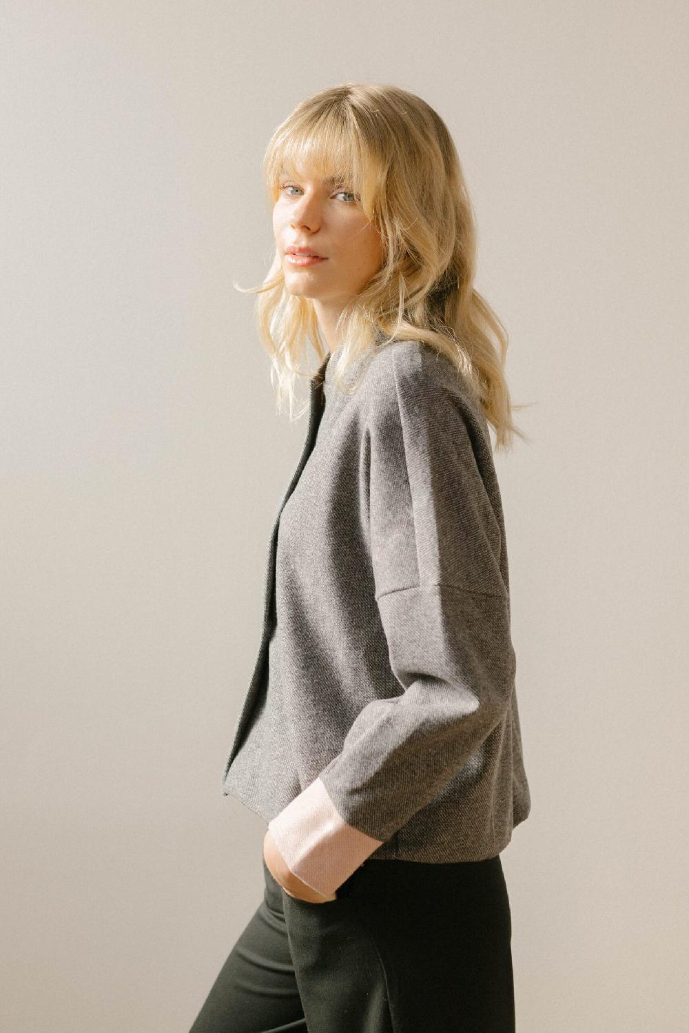 Pan Producto Básico Chaqueta Gris Jaspeado