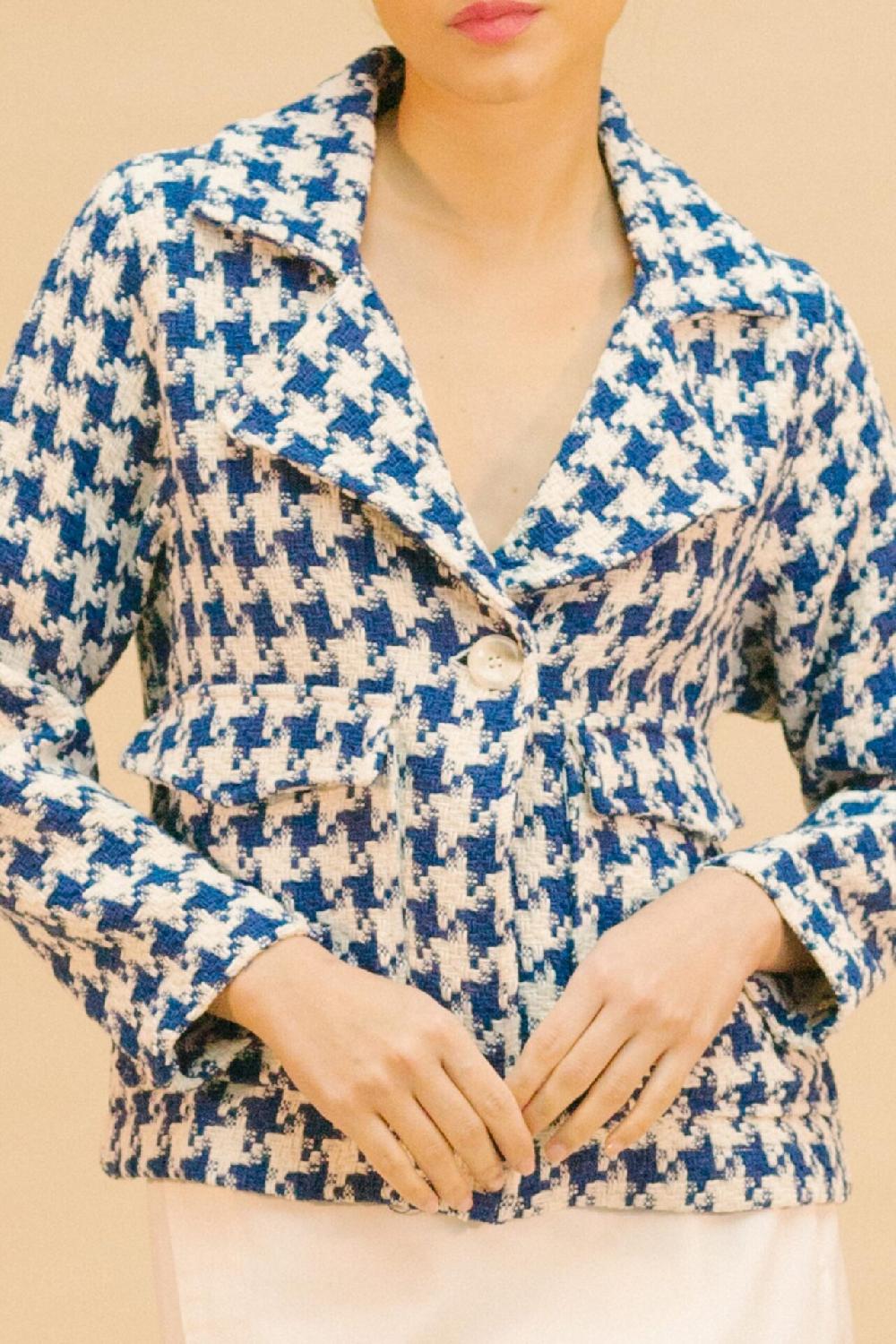 Pan Producto Básico Chaqueta Pata De Gallo Azul