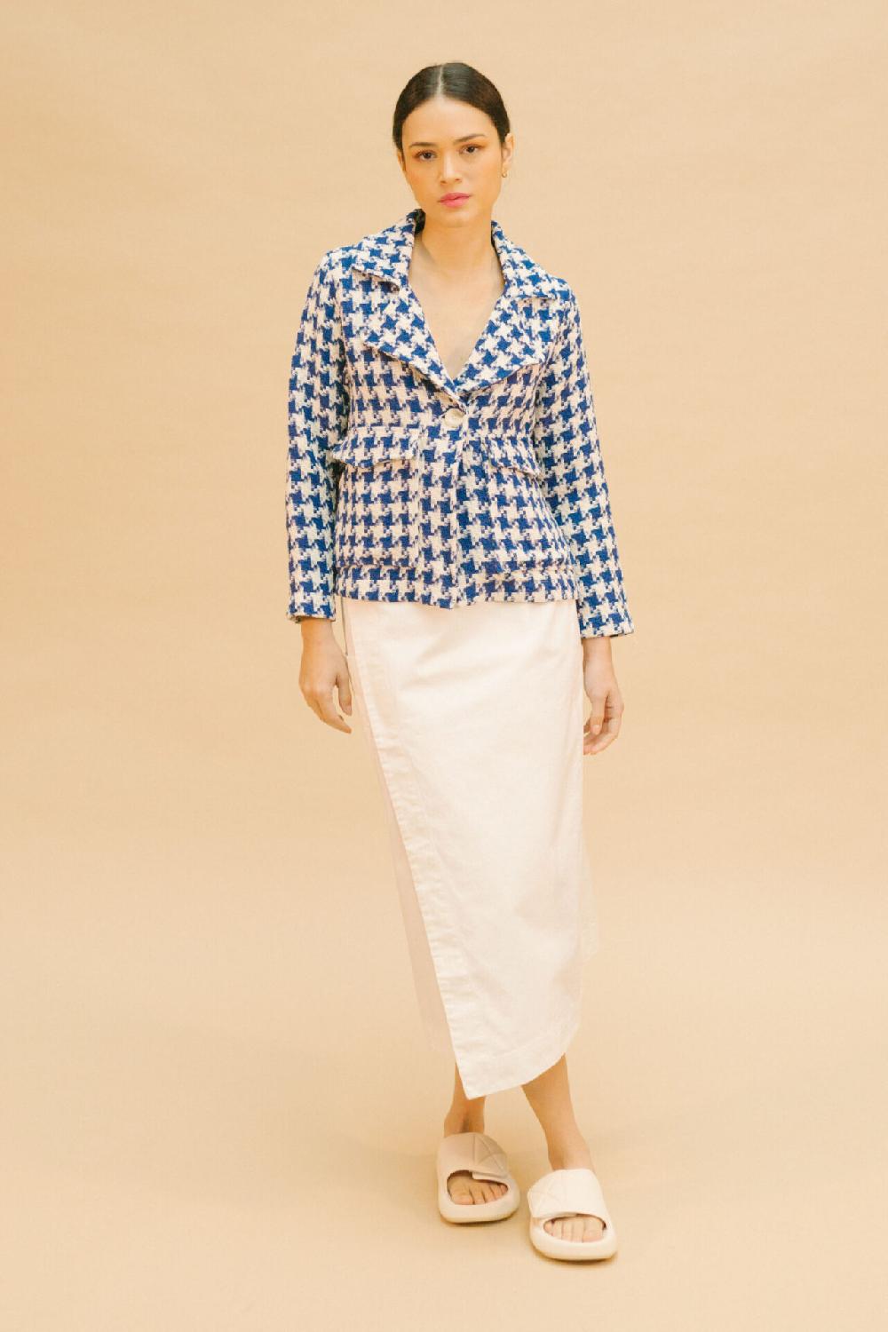 Pan Producto Básico Chaqueta Pata De Gallo Azul