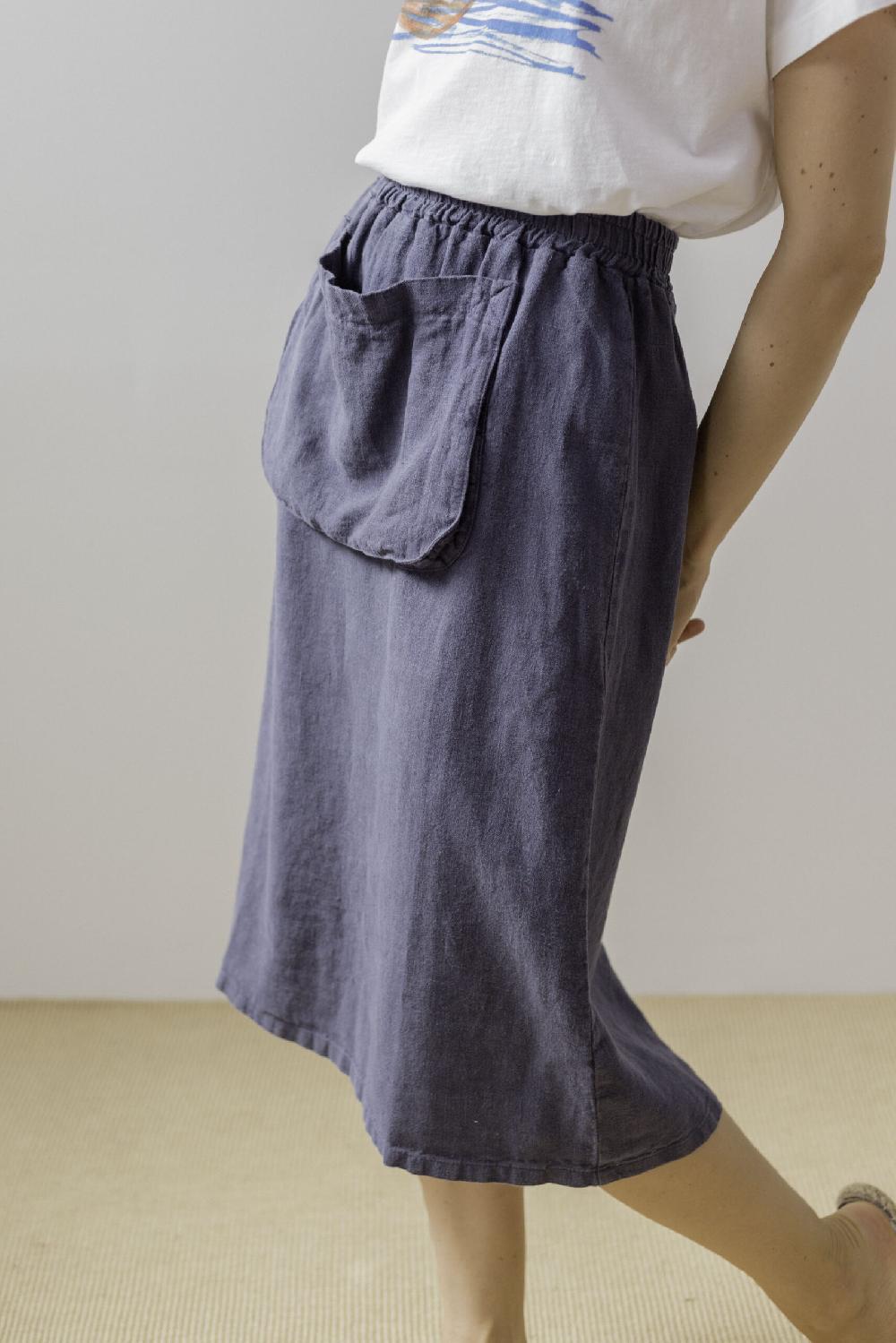 pan producto básico Falda azul de lino