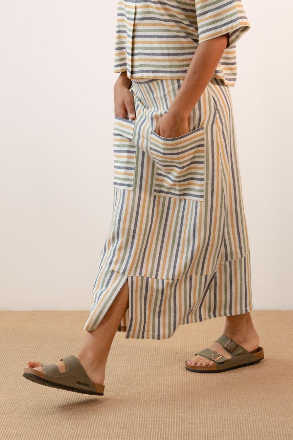 Pan Producto Básico Falda De Rayas De Colores