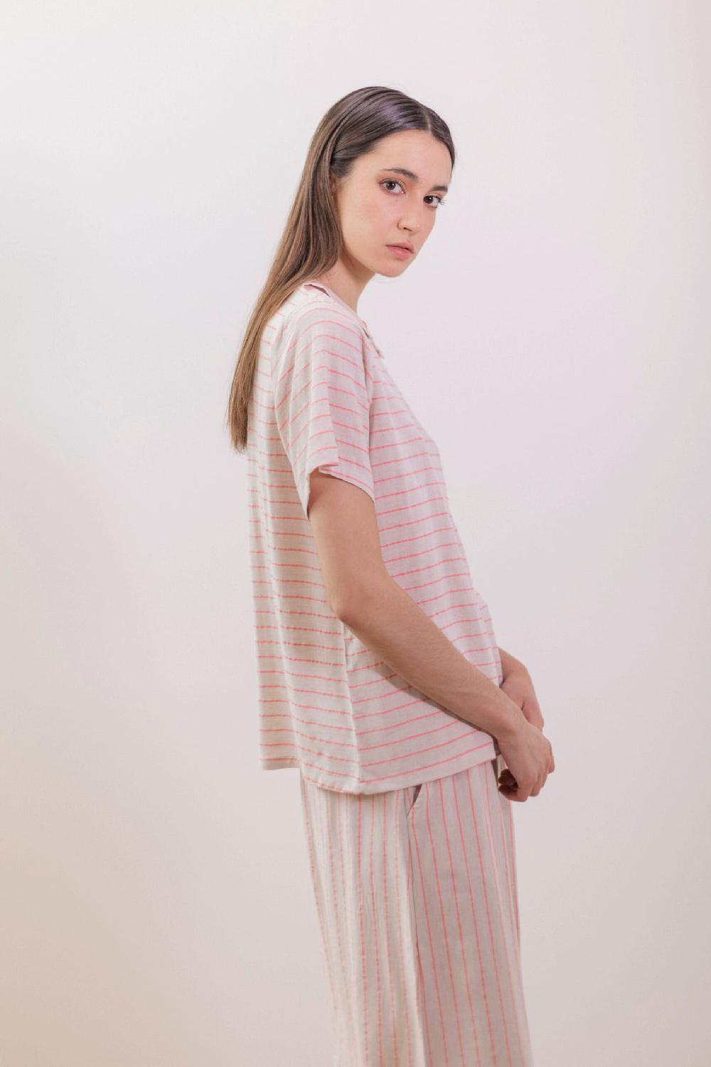 Pan Producto Básico Falda Fluida Rayas Rosas